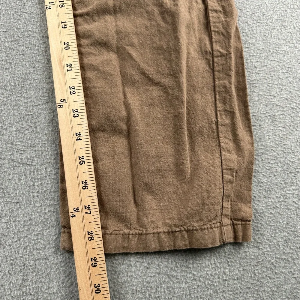 PacSun Pants Men Small Brown Straight Linen Blend Drawstring 133SP256120 Casual